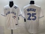 Toronto Blue Jays #25 Daulton Varsho White 2025 World Series Home Cool Base Stitched Jersey