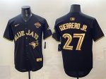 Toronto Blue Jays #27 Vladimir Guerrero Jr. Black Gold 2025 American League Champions Limited Stitched Jersey