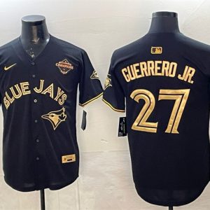 Toronto Blue Jays #27 Vladimir Guerrero Jr. Black Gold 2025 American League Champions Limited Stitched Jersey