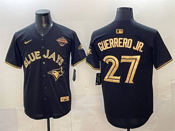 Toronto Blue Jays #27 Vladimir Guerrero Jr. Black Gold 2025 American League Champions Limited Stitched Jersey