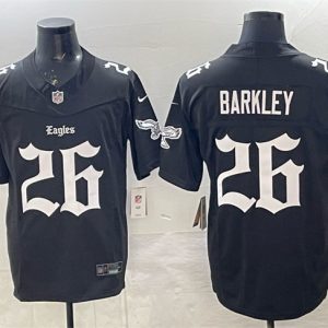 Philadelphia Eagles #26 Saquon Barkley Black 2025 F.U.S.E. 'Gothic Philly Edition' Vapor Limited Stitched Jersey