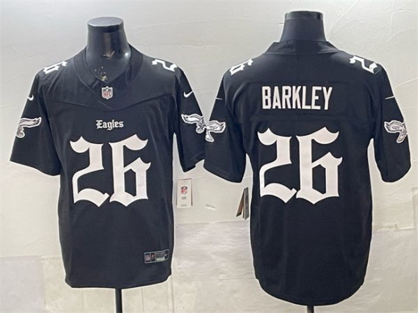 Philadelphia Eagles #26 Saquon Barkley Black 2025 F.U.S.E. 'Gothic Philly Edition' Vapor Limited Stitched Jersey