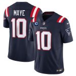New England Patriots #10 Drake Maye Navy 2025 F.U.S.E. With 1-Star C Patch Vapor Limited Stitched Jersey
