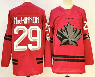 Canada #29 Nathan MacKinnon Red Stitched Jersey