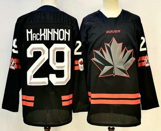 Canada #29 Nathan MacKinnon Black Stitched Jersey