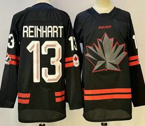 Canada #13 Sam Reinhart Black Stitched Jersey