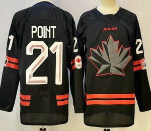 Canada #21 Brayden Point Black Stitched Jersey