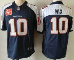 Denver Broncos #10 Bo Nix Navy Blue C Patch Thanksgiving FUSE Vapor Jersey