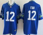 Seattle Seahawks #12 Fan Limited Blue Throwback Vapor Jersey