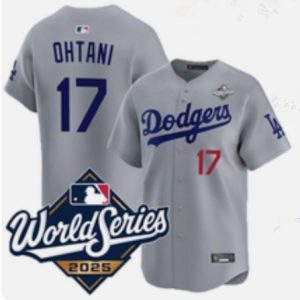 Los Angeles Dodgers #17 Shohei Ohtani Gray 2025 World Series Limited Stitched Jersey