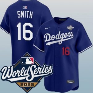 Los Angeles Dodgers #16 Will Smith Royal 2025 World Series Limited Stitched Jersey