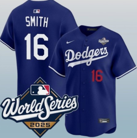 Los Angeles Dodgers #16 Will Smith Royal 2025 World Series Limited Stitched Jersey
