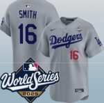 Los Angeles Dodgers #16 Will Smith Gray 2025 World Series Limited Stitched Jersey