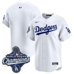 Los Angeles Dodgers Blank White 2025 Champions Stitched Jersey