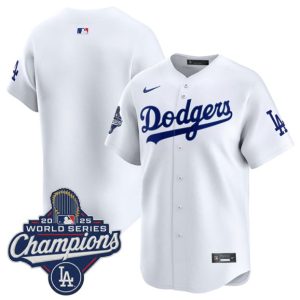 Los Angeles Dodgers Blank White 2025 Champions Stitched Jersey