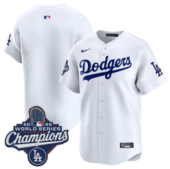 Los Angeles Dodgers Blank White 2025 Champions Stitched Jersey
