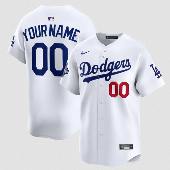 Los Angeles Dodgers Custom White 2025 Champions Stitched Jersey