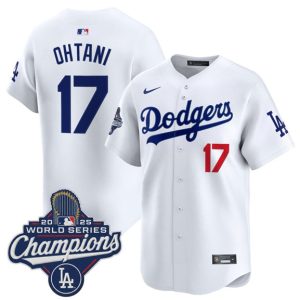 Los Angeles Dodgers #17 Shohei Ohtani White 2025 Champions Stitched Jersey