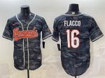 Cincinnati Bengals #16 Joe Flacco Grey Camo With Patch Cool Base Stitched Jersey