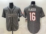 Cincinnati Bengals #16 Joe Flacco Grey With Patch Cool Base Stitched Jersey