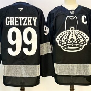 Los Angeles Kings #99 Wayne Gretzky Black With C Patch Alternate Stitched Jersey