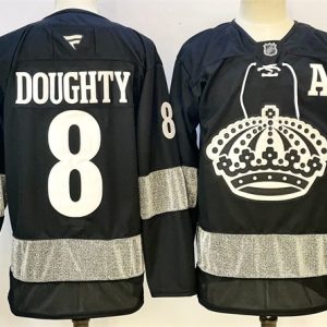 Los Angeles Kings #8 Drew Doughty Black With A Patch Alternate Stitched Jersey