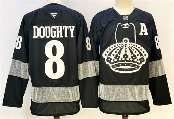 Los Angeles Kings #8 Drew Doughty Black With A Patch Alternate Stitched Jersey