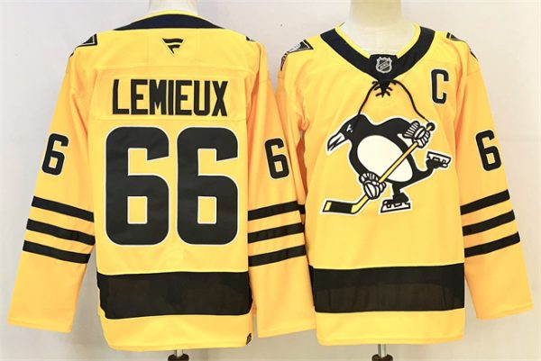 Pittsburgh Penguins #66 Mario Lemieux Gold 2025-26 With C Patch Alternate Stitched Jersey