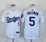 Los Angeles Dodgers #5 Freddie Freeman White Home Limited Stitched Jersey