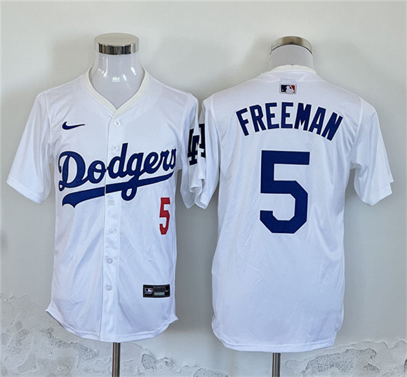 Los Angeles Dodgers #5 Freddie Freeman White Home Limited Stitched Jersey