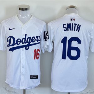 Los Angeles Dodgers #16 Will Smith White Home Limited Stitched Jersey