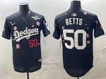 Los Angeles Dodgers #50 Mookie Betts Black 2025 World Series Patch Tokyo Series Limited Stitched Jersey