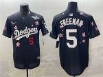 Los Angeles Dodgers #5 Freddie Freeman Black 2025 World Series Patch Tokyo Series Limited Stitched Jersey