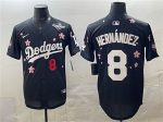 Los Angeles Dodgers #8 Enrique Hern¨¢ndez Black 2025 World Series Patch Tokyo Series Limited Stitched Jersey