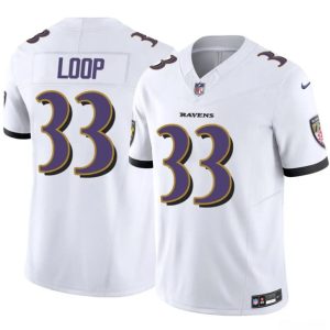 Baltimore Ravens #33 Tyler Loop White 2025 F.U.S.E. Vapor Limited Jersey