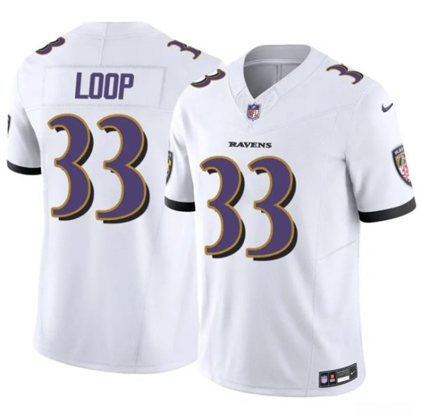 Baltimore Ravens #33 Tyler Loop White 2025 F.U.S.E. Vapor Limited Jersey