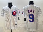 Chicago Cubs #9 Javier B¨¢ez White Home Limited Stitched Jersey