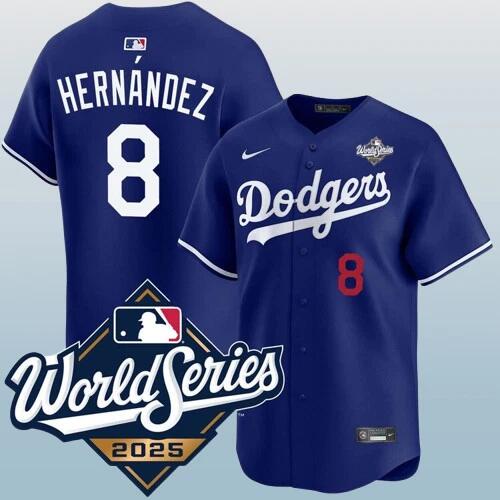 Los Angeles Dodgers #8 Enrique Hern¨¢ndez Blue 2025 World Series Vapor Limited Stitched Jersey