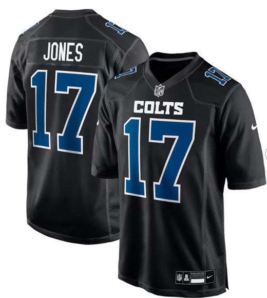 Indianapolis Colts #17 Daniel Jones Black Stitched Game Jersey