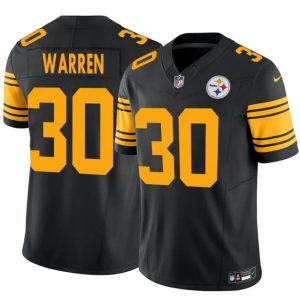 Pittsburgh Steelers #30 Jaylen Warren Black 2025 F.U.S.E. Color Rush Vapor Untouchable Limited Stitched Jersey