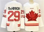 Canada #29 Nathan MacKinnon White Stitched Jersey