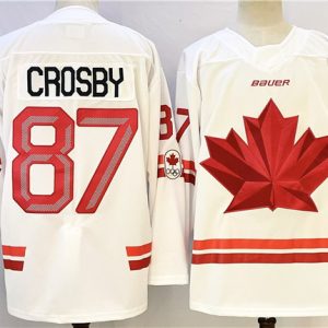 Canada #87 Sidney Crosby White Stitched Jersey