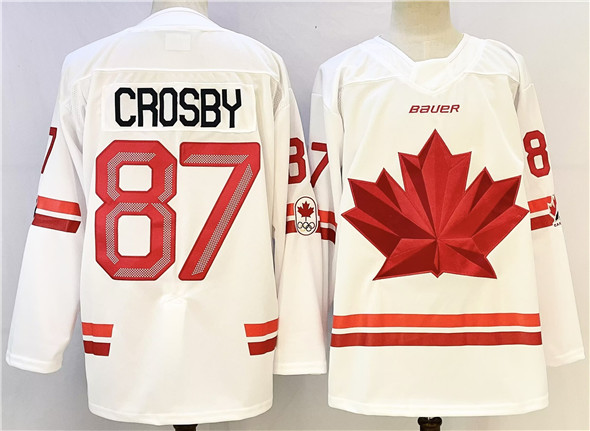 Canada #87 Sidney Crosby White Stitched Jersey