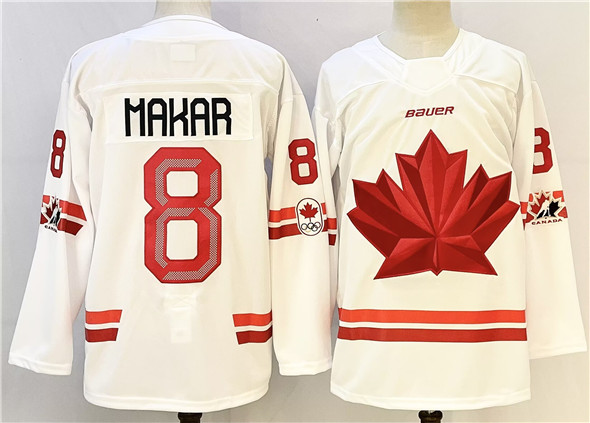 Canada #8 Cale Makar White Stitched Jersey