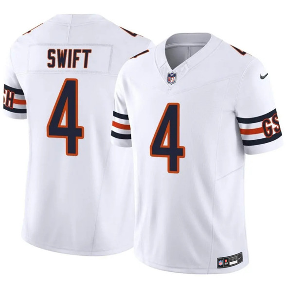 Chicago Bears #4 D'Andre Swift White 2025 F.U.S.E. Vapor Untouchable Limited Stitched Jersey