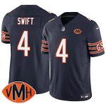Chicago Bears #4 D'Andre Swift Navy 2025 F.U.S.E. With Illinois and VMH Patch Vapor Untouchable Limited Stitched Jersey