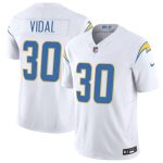 Los Angeles Chargers #30 Kimani Vidal White 2025 F.U.S.E. Vapor Limited Stitched Jersey