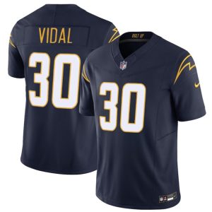 Los Angeles Chargers #30 Kimani Vidal Navy 2025 F.U.S.E. Alternate Vapor Limited Stitched Jersey