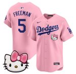 Los Angeles Dodgers #5 Freddie Freeman Pink 2025 Hello Kitty Vapor Limited Stitched Jersey