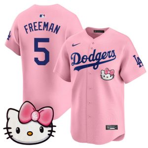 Los Angeles Dodgers #5 Freddie Freeman Pink 2025 Hello Kitty Vapor Limited Stitched Jersey